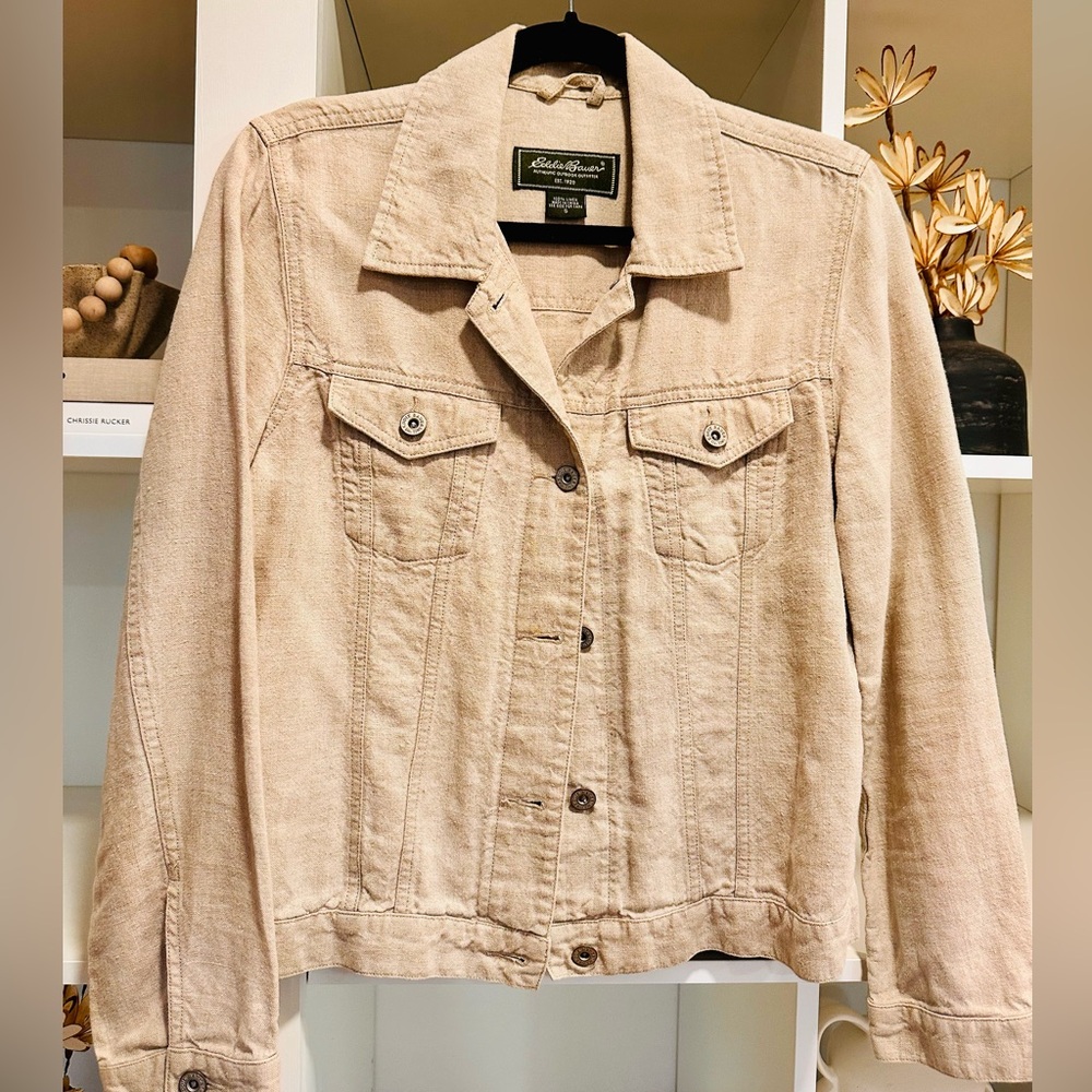 Eddie Bauer Women's Beige Linen Jacket